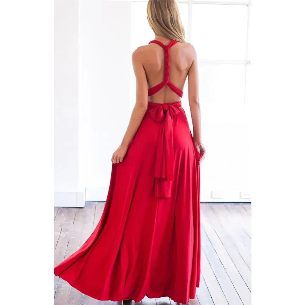 Sexy Multiway Red Maxi Dress