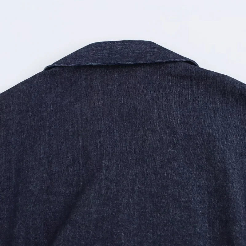 Slim Waist Denim Midi Dress