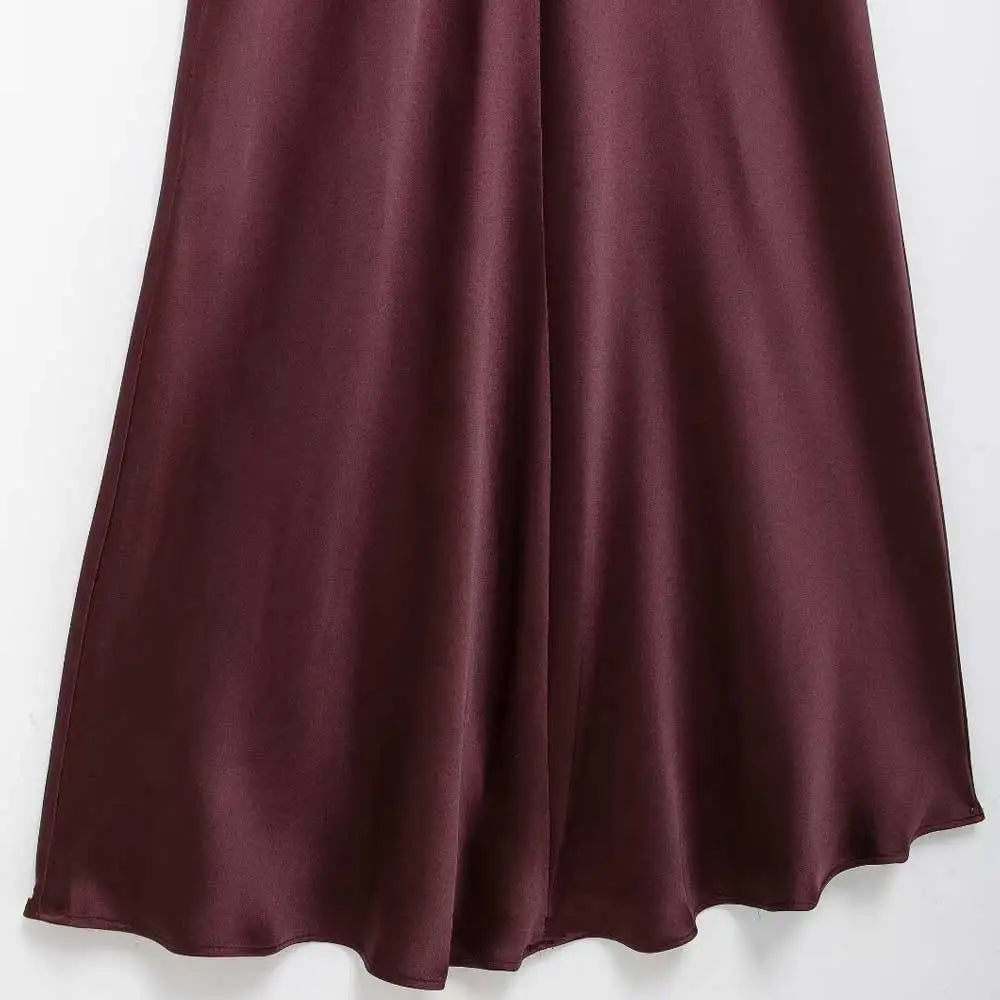 Women’s Backless Satin Halter Dress